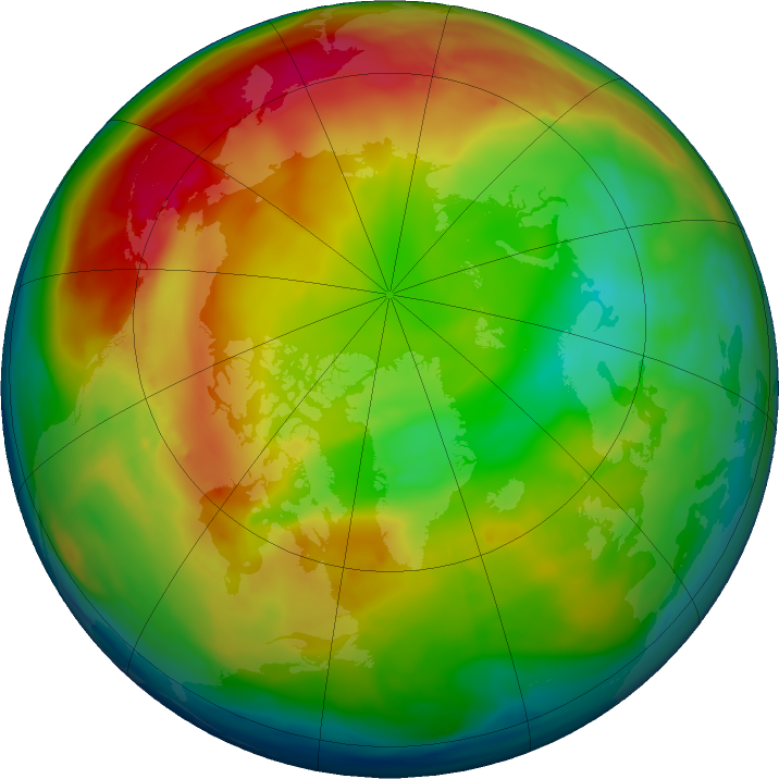Arctic ozone map for 04 January 2024